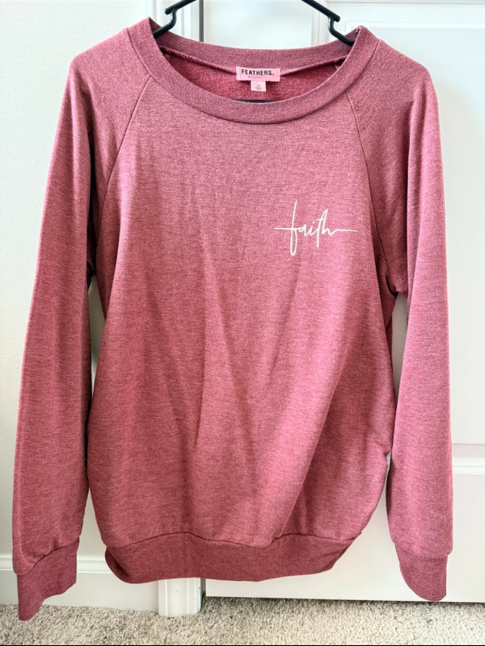 feathers Dusty Rose 'faith' Crewneck Sweatshirt- maternity